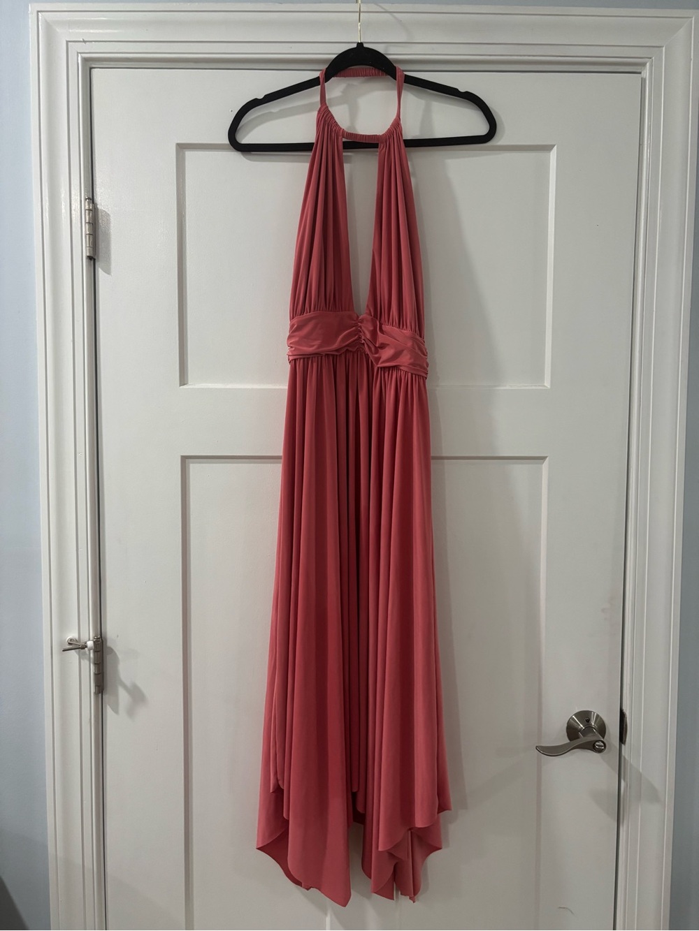 NWT Misa Los Angeles Halter Pleated Carissa Dress Coral - Picture 6 of 7
